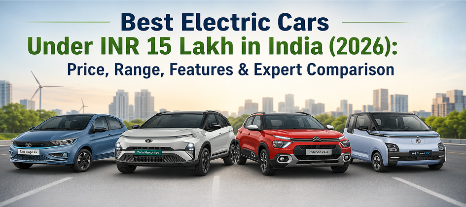 Best Electric Cars Under INR 15 Lakh in India (2026): Price, Range, Features & Expert Comparison